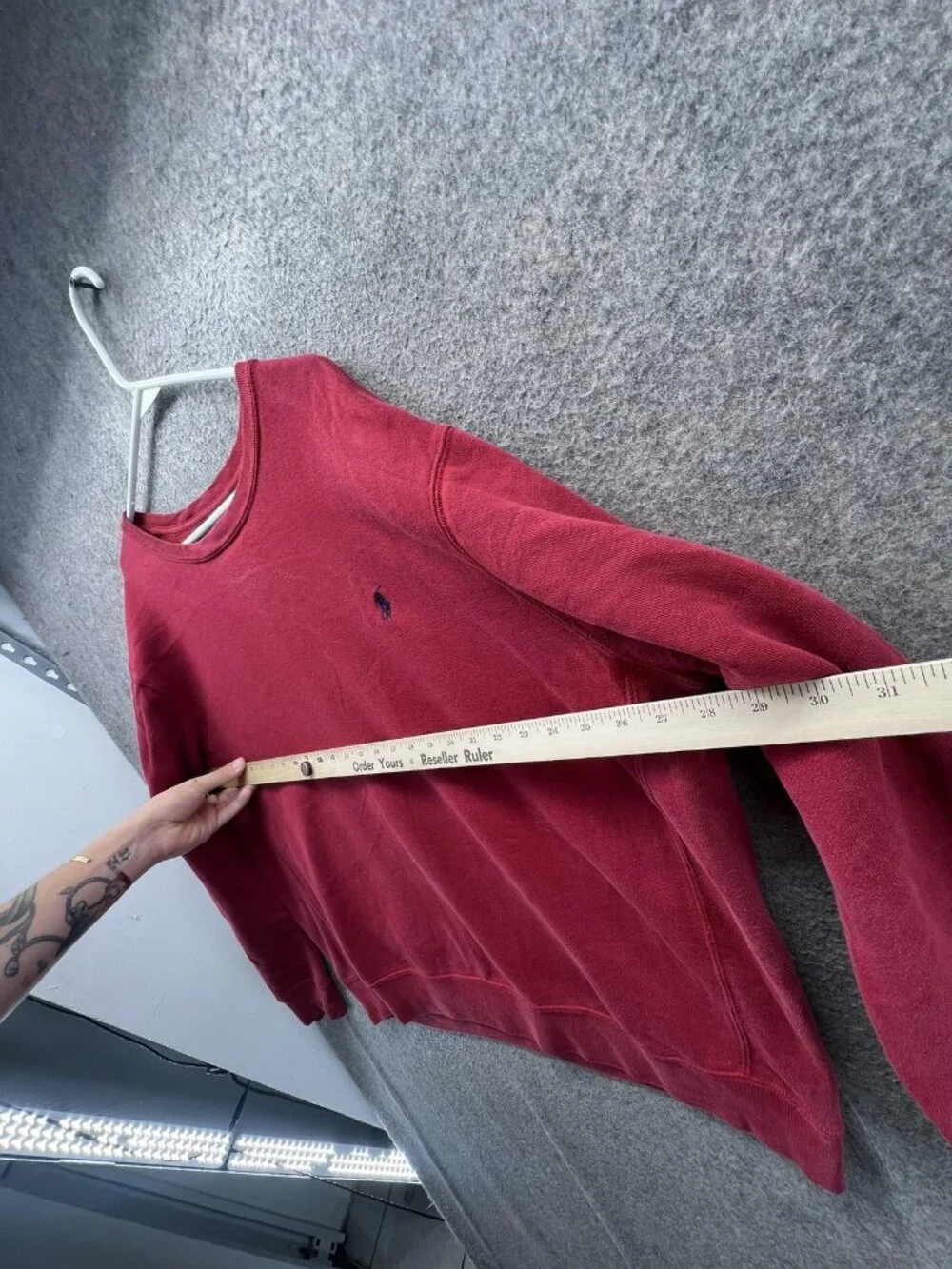 Polo Ralph Lauren Sweatshirt Mens 2XL Red Fleece Pullover Crewneck Logo Cotton
